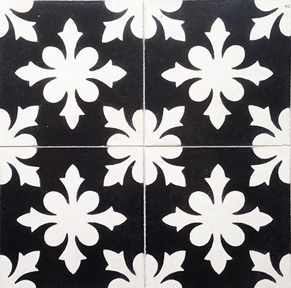 Snowflake B&W Encaustic Cement Tiles 20cm*20cm*1.5cm